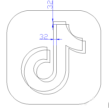 用CAD設(shè)計一個抖音logo