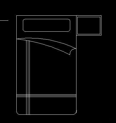 CAD畫床和床頭柜平面圖的教程